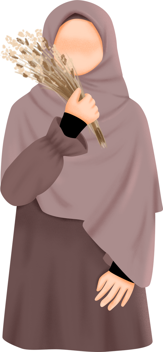 Muslimah with flowers