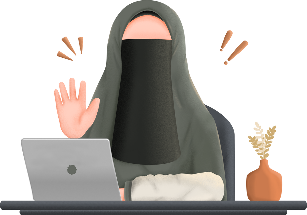 Muslimah niqabis working
