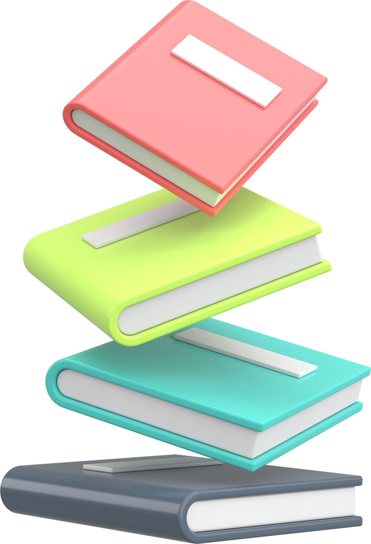 3D Book. Book Stack. 3D illustration.