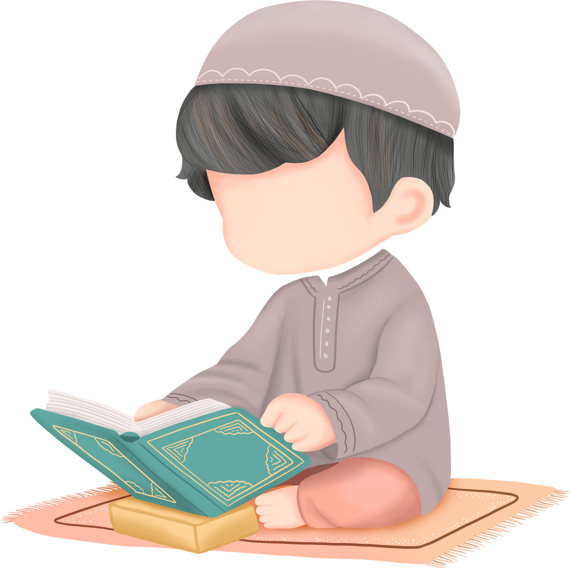 Muslim Kid Reading Quran