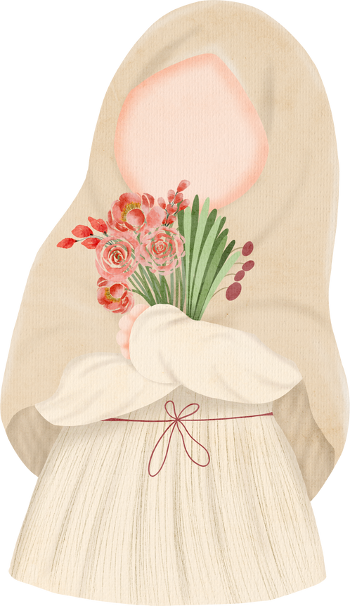 Girl Holding Flowers