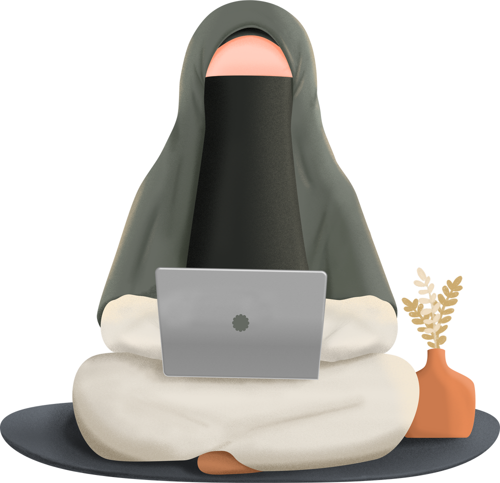 Muslimah niqabis working
