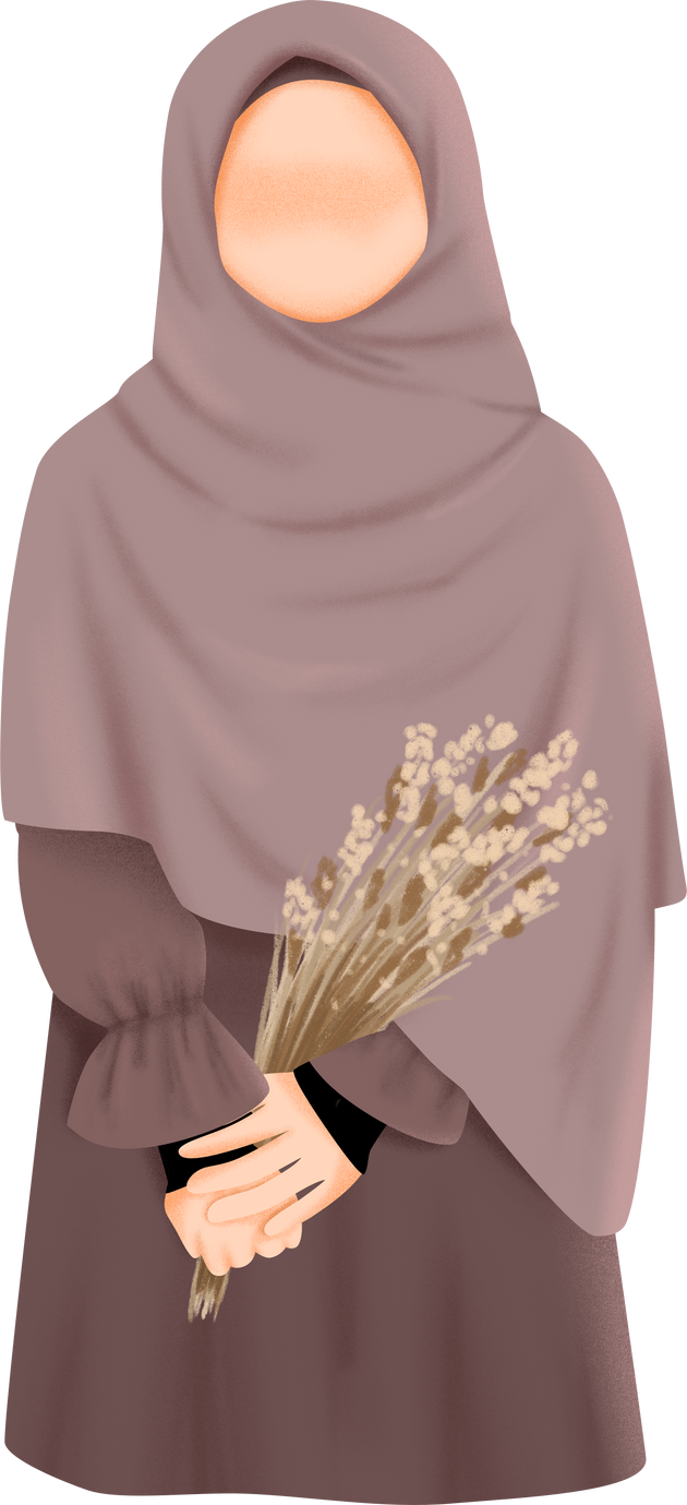 Muslimah with flowers