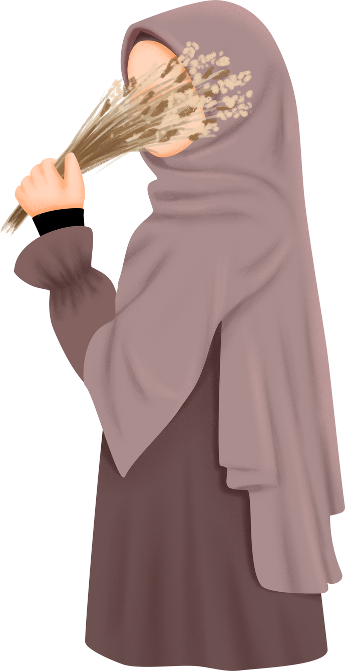 Muslimah with flowers