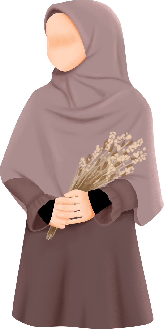 Muslimah with flowers